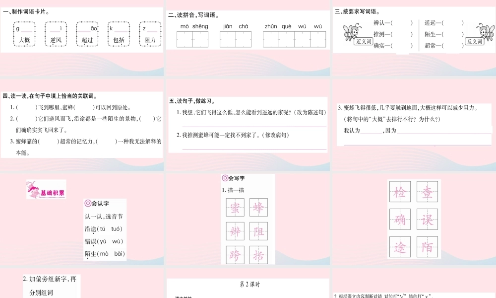 三年级语文下册 第四单元 14 蜜蜂习题课件 新人教版-新人教版小学三年级下册语文课件