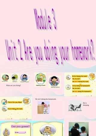 二年级英语下册 Module 3 Unit 2 Are you doing your homework课件2 外研版（一起）-外研版小学二年级下册英语课件