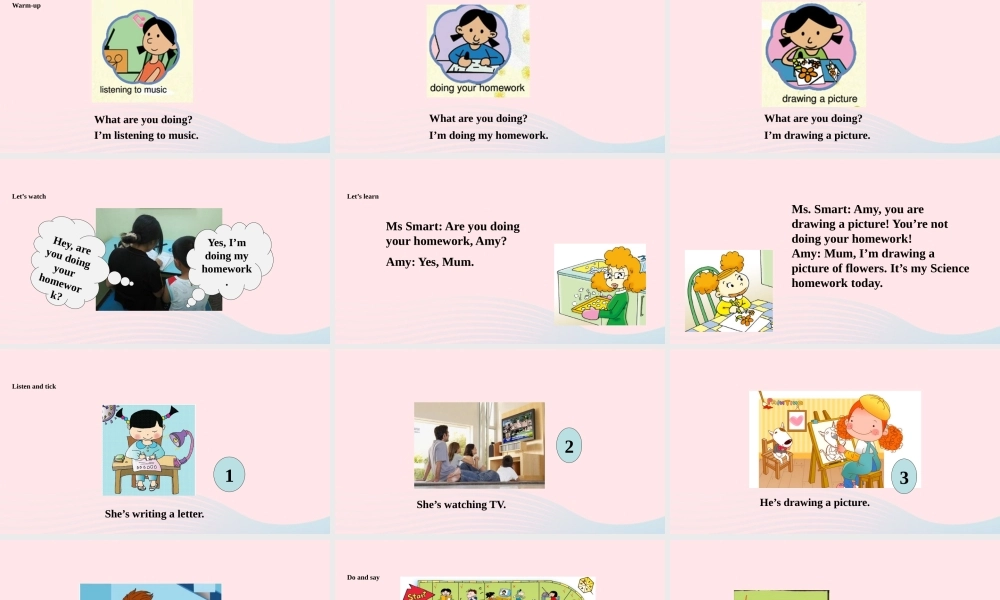 二年级英语下册 Module 3 Unit 2 Are you doing your homework课件5 外研版（一起）-外研版小学二年级下册英语课件