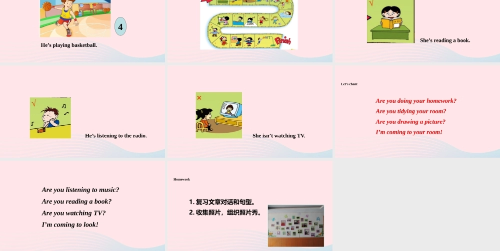 二年级英语下册 Module 3 Unit 2 Are you doing your homework课件5 外研版（一起）-外研版小学二年级下册英语课件