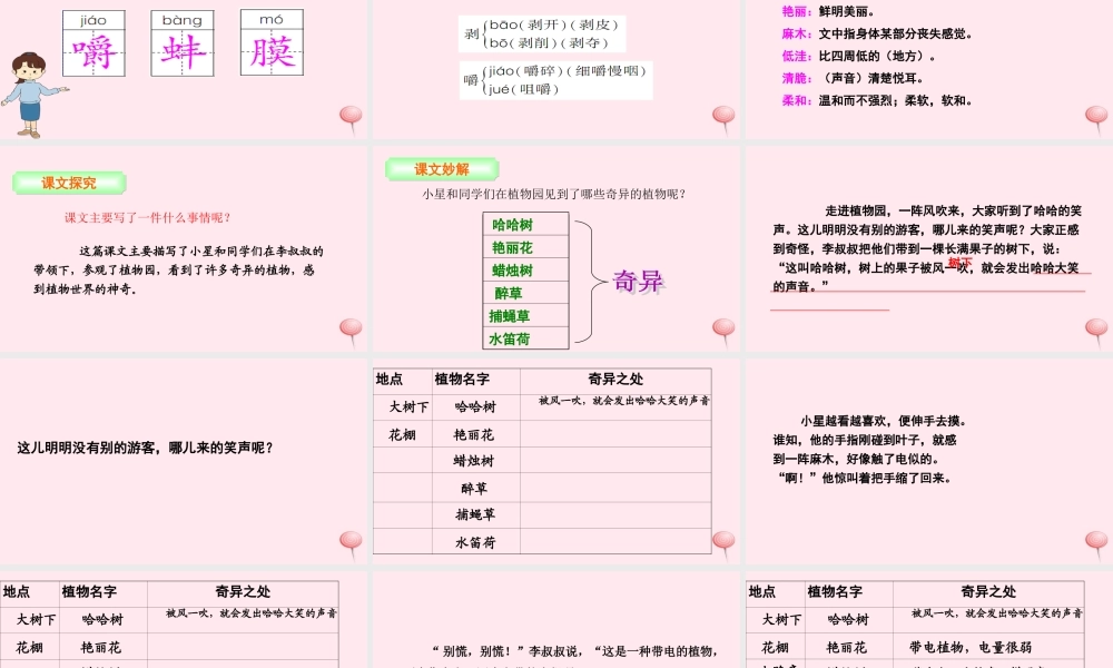 三年级语文下册 第四单元 15 奇异的植物世界课件 语文S版-语文S版小学三年级下册语文课件