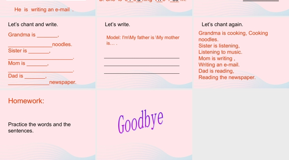 二年级英语下册 Module 4 Unit 1 What are you doing课件6 外研版（一起）-外研版小学二年级下册英语课件