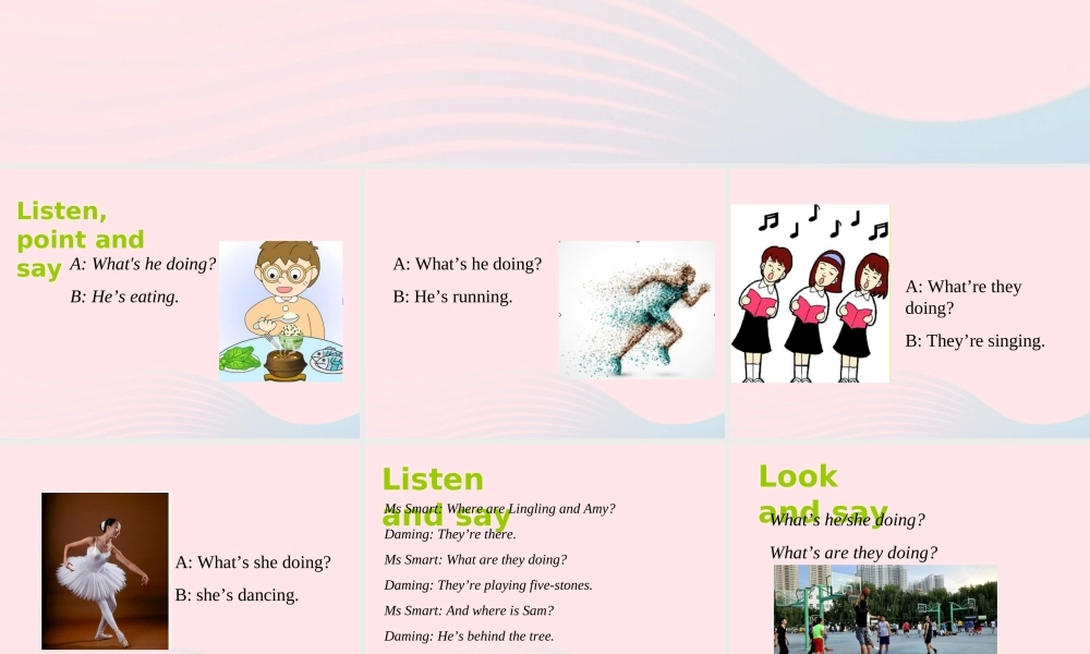 二年级英语下册 Module 4 Unit 2 What's he doing课件1 外研版（一起）-外研版小学二年级下册英语课件