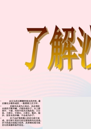 二年级生活与科技下册 3.2《观察沙》课件 新人教版-新人教版小学二年级下册自然科学课件