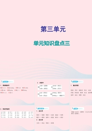 三年级语文下册 第三单元知识盘点课件 新人教版-新人教版小学三年级下册语文课件