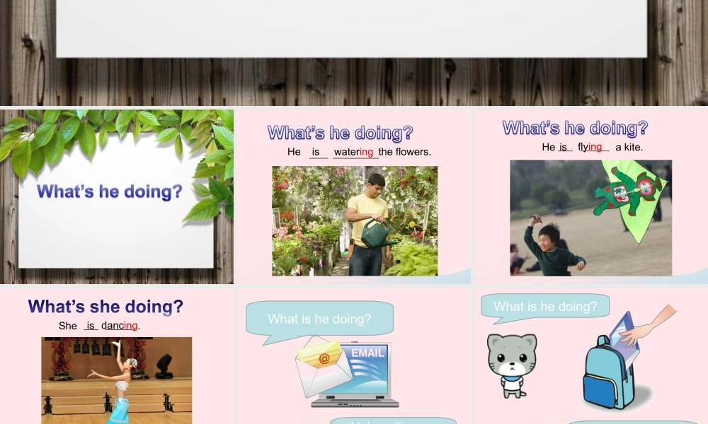 二年级英语下册 Module 4 Unit 2 What's he doing课件4 外研版（一起）-外研版小学二年级下册英语课件