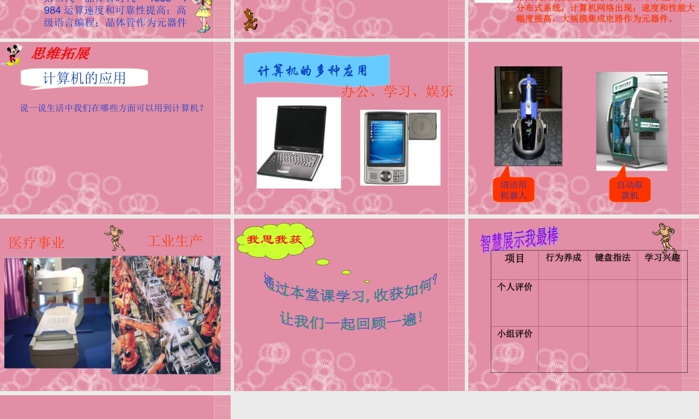 二年级信息技术上册 飞速发展的电脑 1课件 泰山版