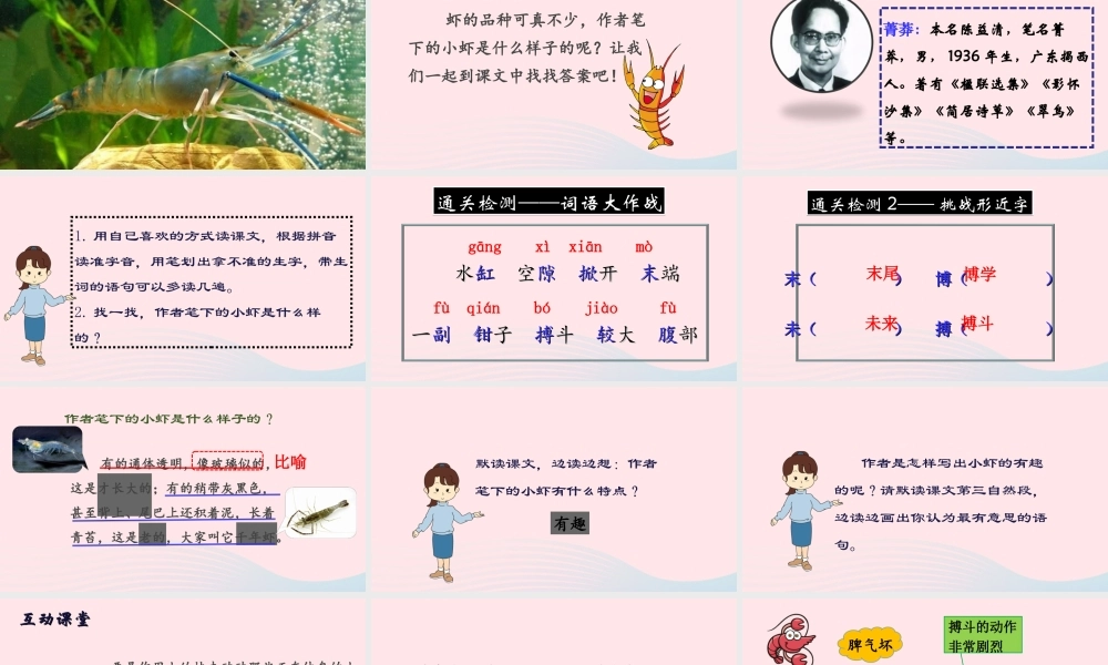 三年级语文下册 第四单元 15《小虾》课堂教学课件1 新人教版-新人教版小学三年级下册语文课件