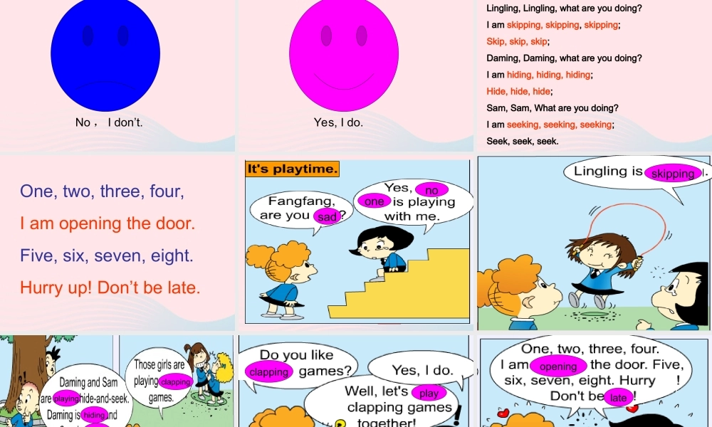 二年级英语下册 Module 5 Unit 1 Lingling is skipping课件2 外研版（一起）-外研版小学二年级下册英语课件