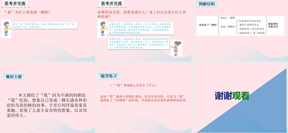 三年级语文下册 第五单元 17我变成了一棵树课件 新人教版-新人教级下册语文课件