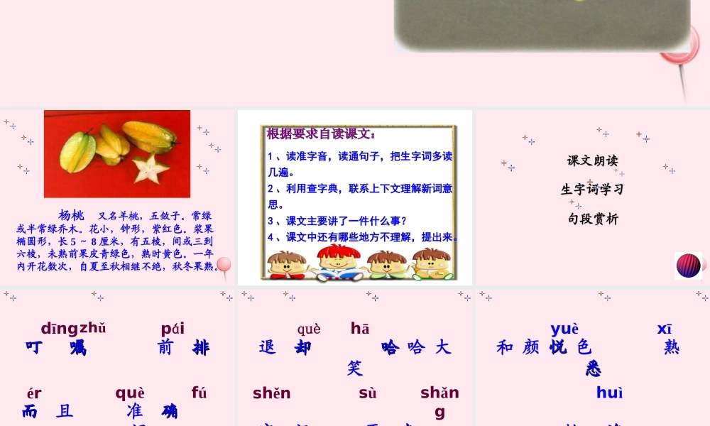 三年级语文下册 第三组 11《画杨桃》课堂教学课件1 新人教版-新人教版小学三年级下册语文课件