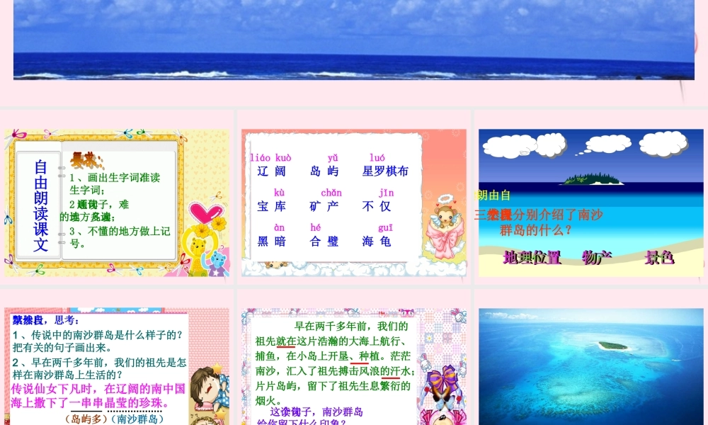 三年级语文下册 第一单元 第2课《美丽的南沙群岛》课件 苏教版-苏教版小学三年级下册语文课件