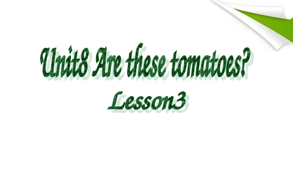 二年级英语 Unit8(3)课件 北师大版