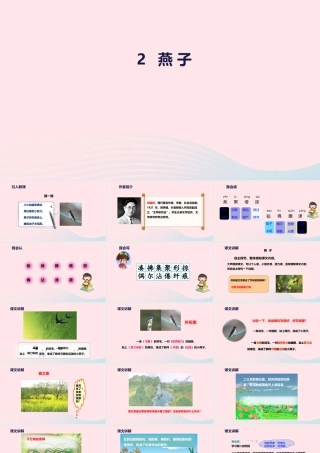 三年级语文下册 第一单元 第2课 燕子课件2 新人教版-新人教版小学三年级下册语文课件