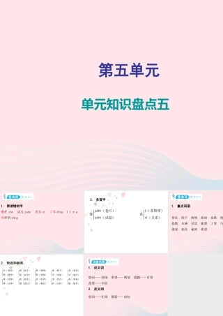三年级语文下册 第五单元知识盘点课件 新人教版-新人教版小学三年级下册语文课件