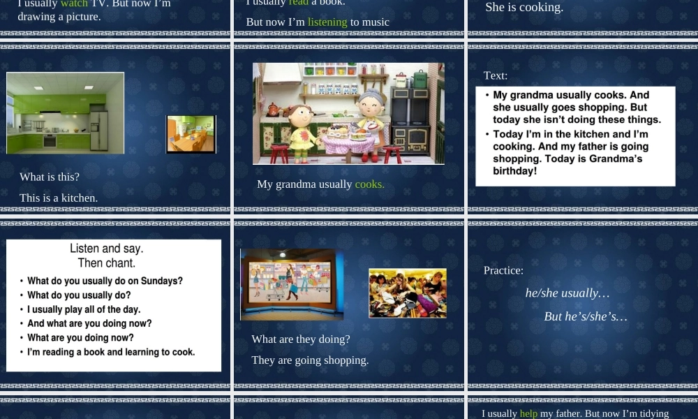 二年级英语下册 Module 6 Unit 2 My grandma usually cooks课件2 外研版（一起）-外研版小学二年级下册英语课件