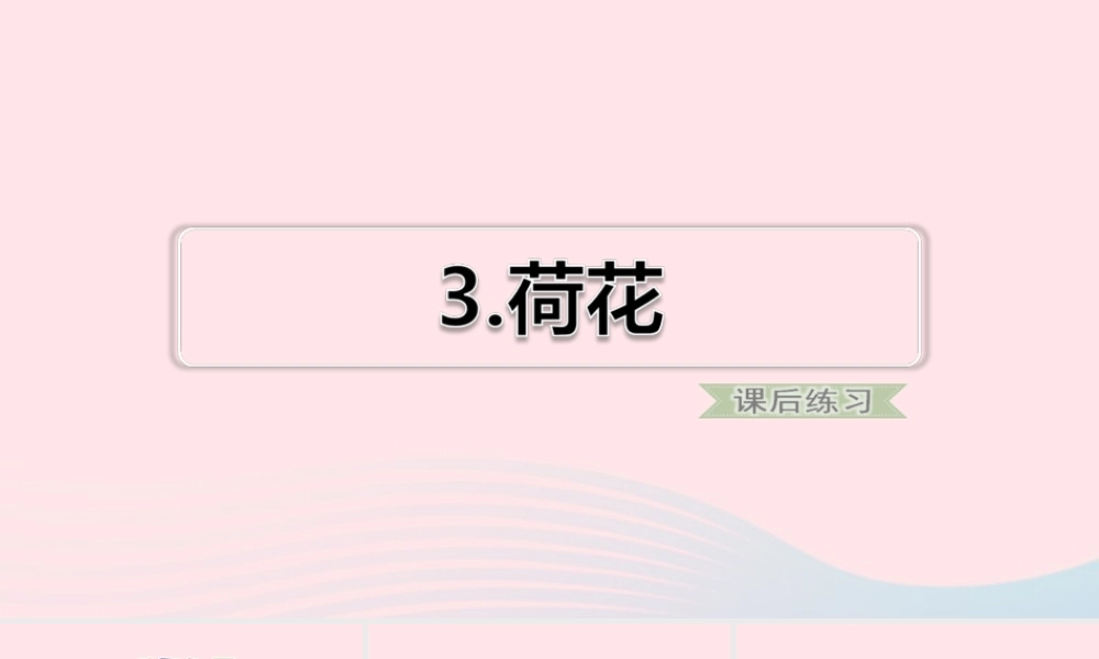 三年级语文下册 第一单元 第3课 荷花习题课件 新人教版-新人教版小学三年级下册语文课件