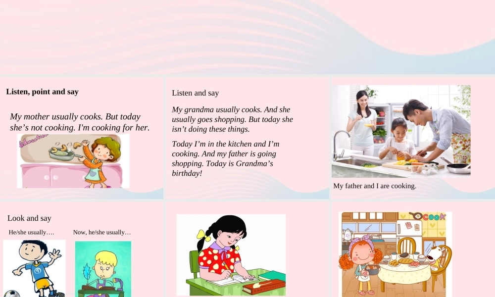 二年级英语下册 Module 6 Unit 2 My grandma usually cooks课件4 外研版（一起）-外研版小学二年级下册英语课件