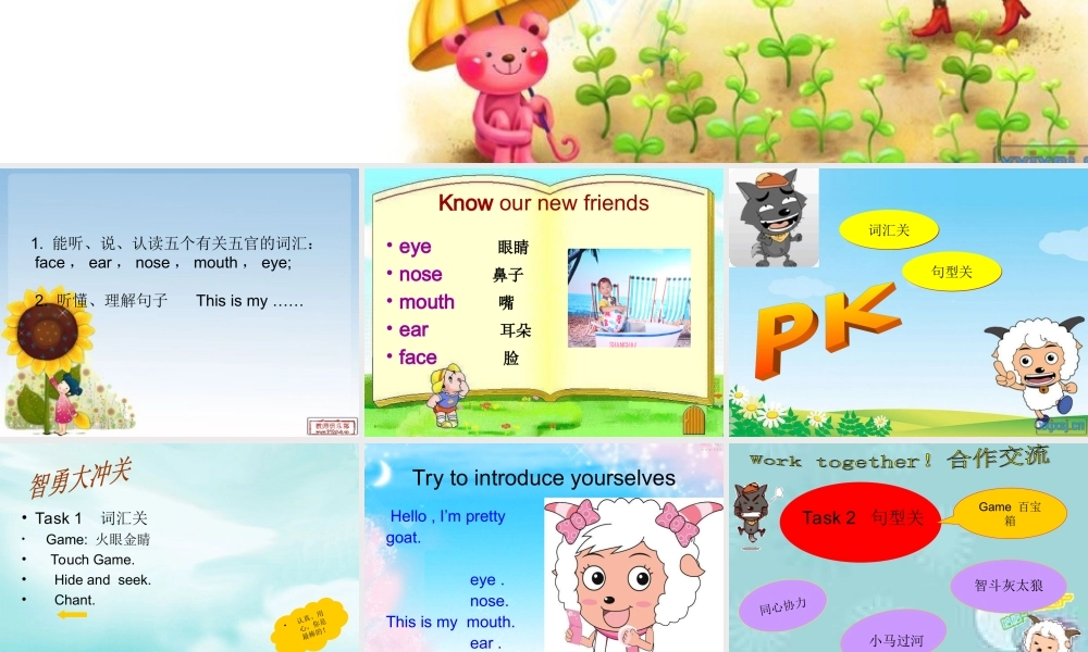 二年级英语上册 lesson 11 My face课件3 冀教版（一起）-冀教版小学二年级上册英语课件