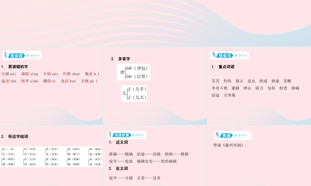 三年级语文下册 第四单元知识盘点课件 新人教版-新人教版小学三年级下册语文课件