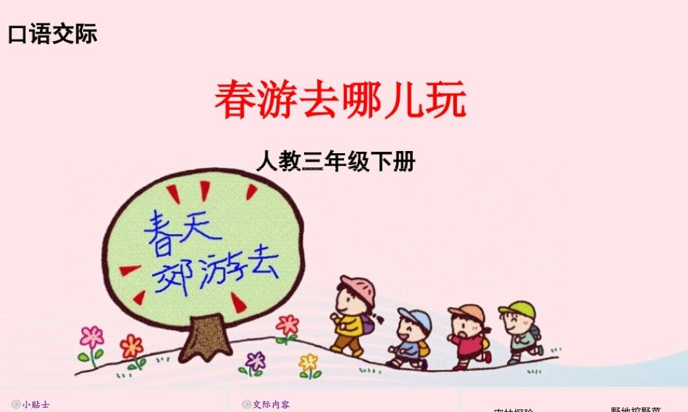三年级语文下册 第一单元 口语交际 春游去哪儿玩课件2 新人教版-新人教版小学三年级下册语文课件