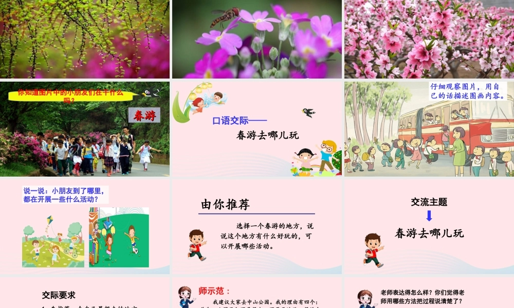 三年级语文下册 第一单元 口语交际：春游去哪儿玩教学课件 新人教版-新人教版小学三年级下册语文课件
