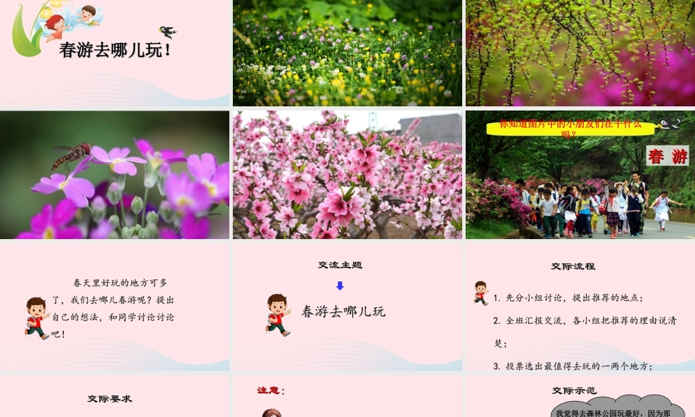 三年级语文下册 第一单元 口语交际：春游去哪儿玩课堂教学课件