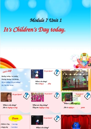 二年级英语下册 Module 7 Unit 1 It’s Children’s Day today课件2 外研版（一起）-外研版小学二年级下册英语课件