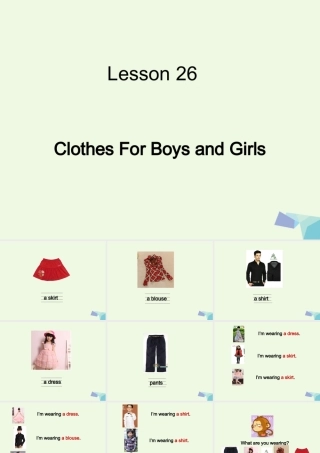 二年级英语上册 lesson 26 Clothes for boys and girls课件 冀教版（一起）-冀教版小学二年级上册英语课件