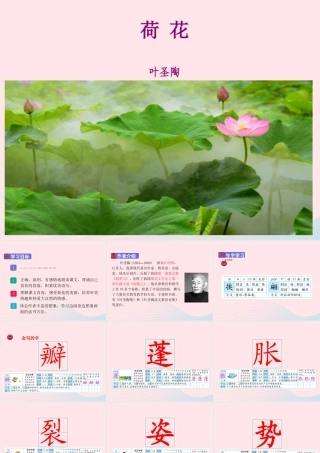 三年级语文下册 第一单元 第3课《荷花》课件1 新人教版-新人教版小学三年级下册语文课件