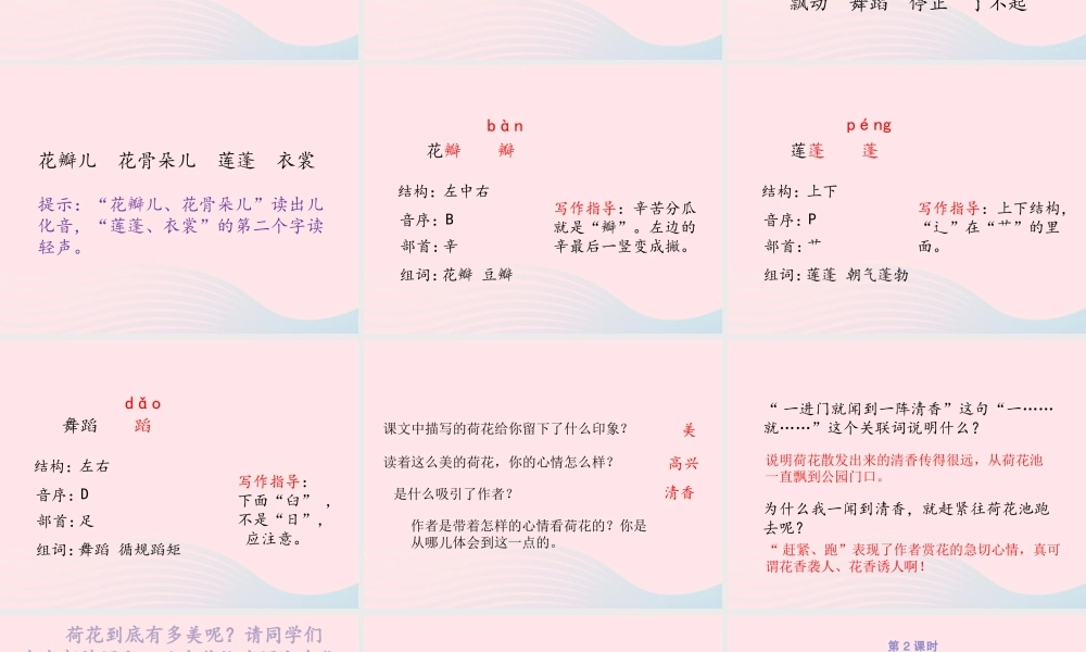 三年级语文下册 第一单元 第3课《荷花》课件2 新人教版-新人教级下册语文课件