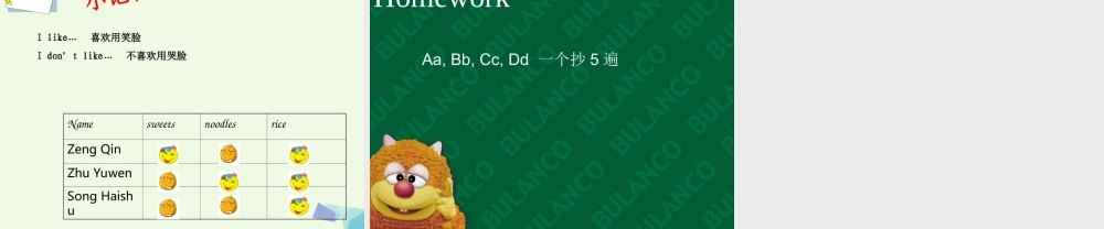 二年级英语上册 Module 2 Unit 1 I don’t like meat课件4 外研版（一起）-外研版小学二年级上册英语课件