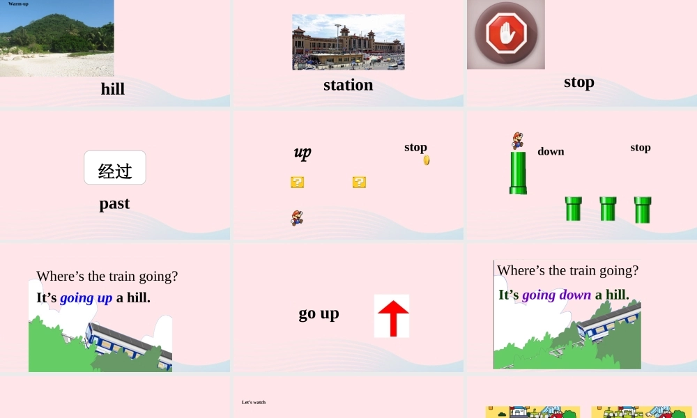 二年级英语下册 Module 8 Unit 1 The train is going up a hill课件 外研版（一起）-外研版小学二年级下册英语课件