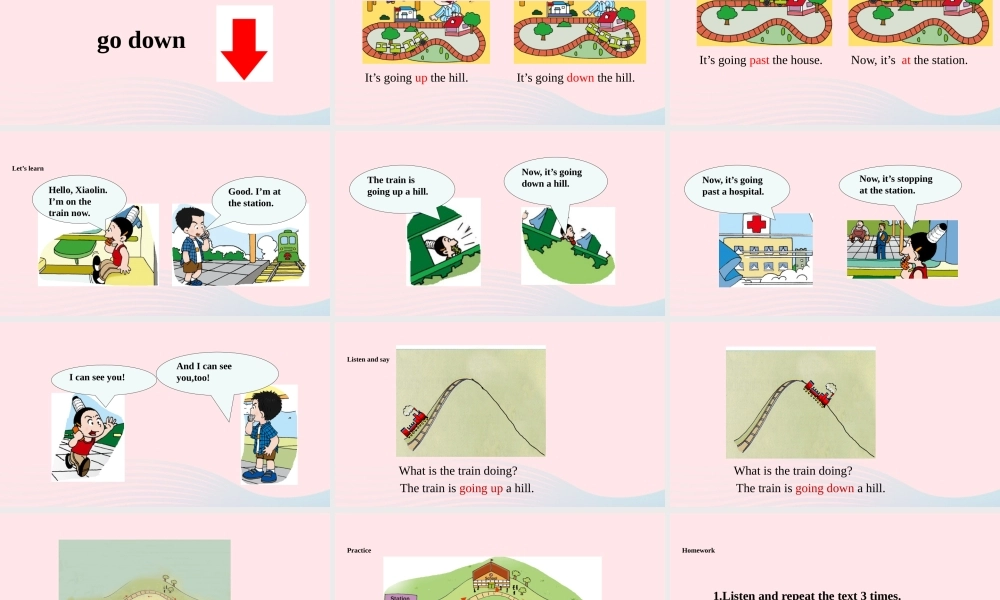 二年级英语下册 Module 8 Unit 1 The train is going up a hill课件 外研版（一起）-外研版小学二年级下册英语课件