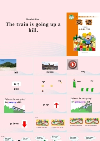 二年级英语下册 Module 8 Unit 1 The train is going up a hill课件 外研版（一起）-外研版小学二年级下册英语课件