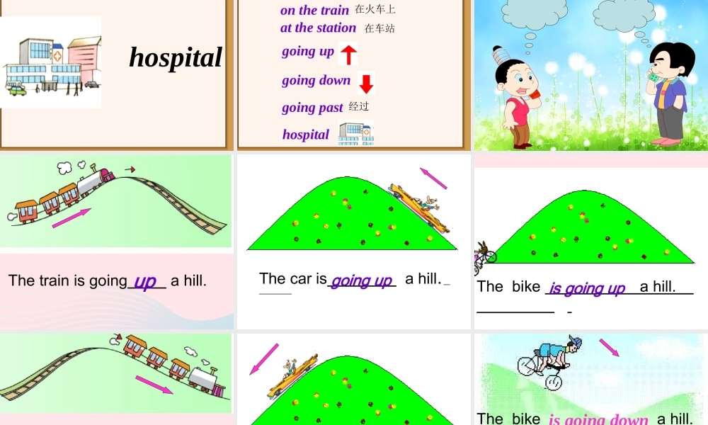 二年级英语下册 Module 8 Unit 1 The train is going up a hill课件1 外研版（一起）-外研版小学二年级下册英语课件