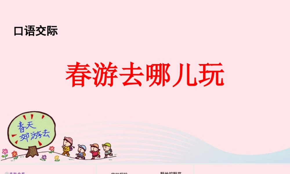 三年级语文下册 第一单元《口语交际：春游去哪儿玩》教学课件 新人教版-新人教版小学三年级下册语文课件