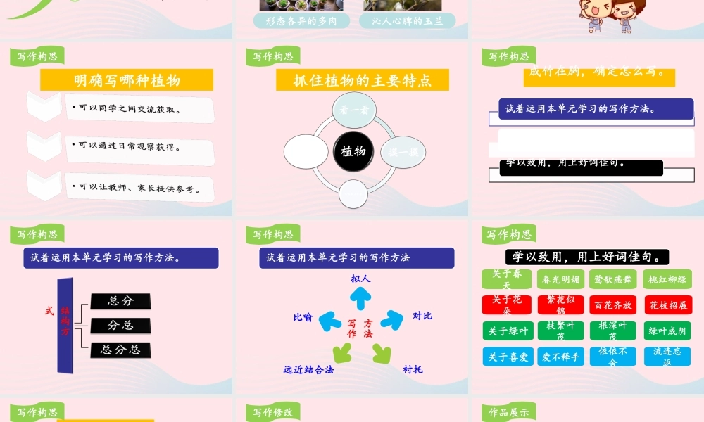 三年级语文下册 第一单元《习作：我的植物朋友》名优课件 新人教版-新人教版小学三年级下册语文课件