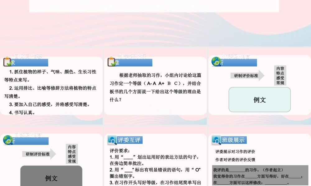三年级语文下册 第一单元《习作：我的植物朋友》优质课件 新人教版-新人教版小学三年级下册语文课件