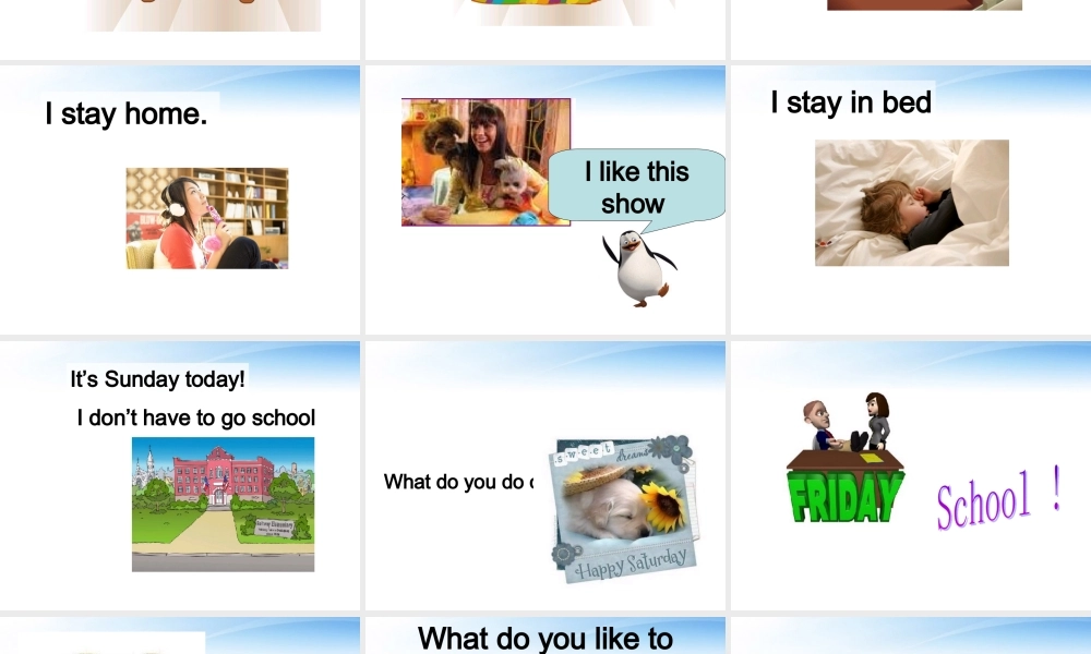 二年级英语下册 Unit 3 Lesson 17 It's Saturday!(1)课件 冀教版（一起）