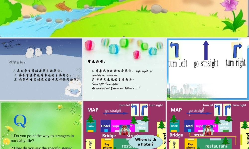 二年级英语下册 Module 9 Unit 1 Turn left课件2 外研版（一起）-外研版小学二年级下册英语课件