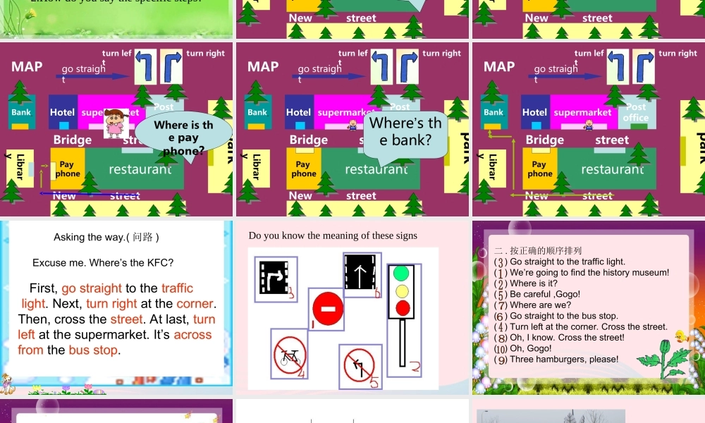 二年级英语下册 Module 9 Unit 1 Turn left课件2 外研版（一起）-外研版小学二年级下册英语课件