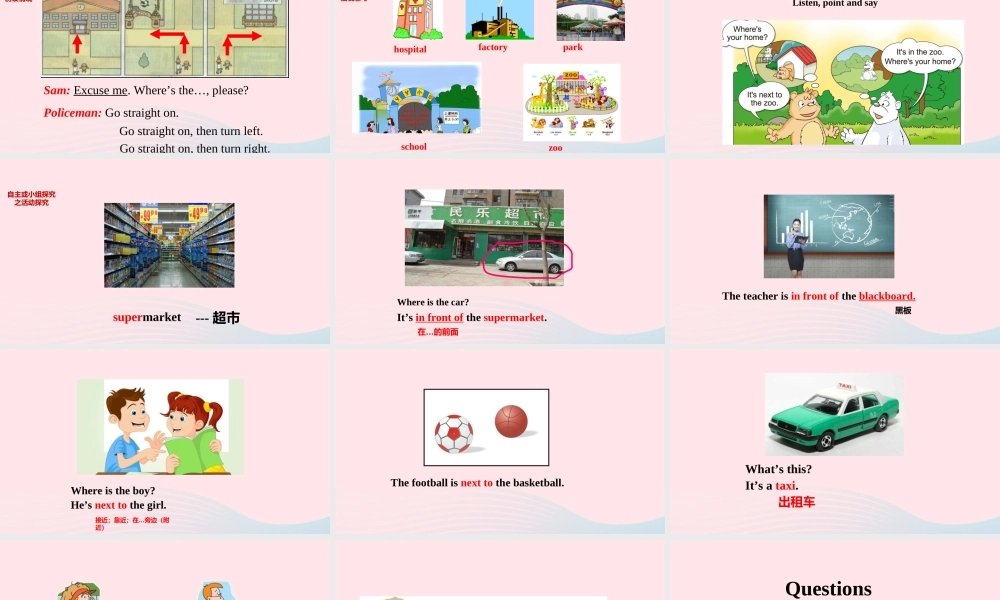 二年级英语下册 Module 10 Unit 1 It’s next to the park课件2 外研版（一起）-外研版小学二年级下册英语课件