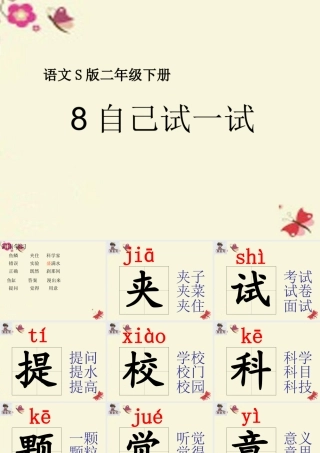 二年级语文下册 第2单元 8《自己试一试》课件1 语文S版-语文S版小学二年级下册语文课件