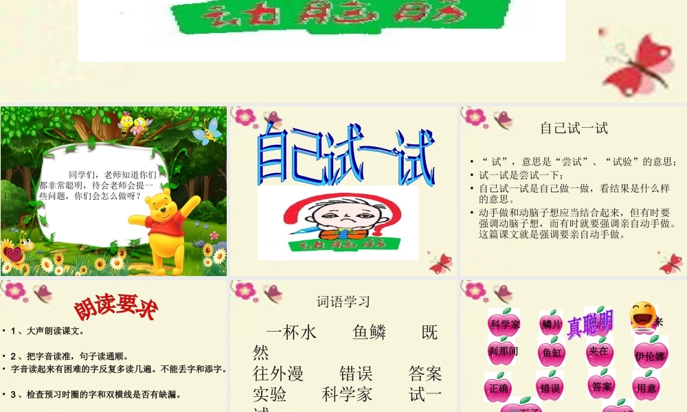 二年级语文下册 第2单元 8《自己试一试》课件3 语文S版-语文S版小学二年级下册语文课件