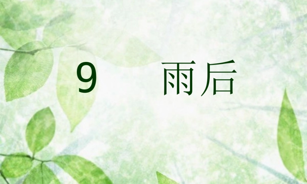 二年级语文下册 第3单元 9《雨后》课件4 语文S版-语文S版小学二年级下册语文课件