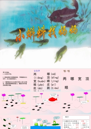 二年级语文上册 课文1 1《小蝌蚪找妈妈》课堂教学课件2 新人教版-新人教版小学二年级上册语文课件