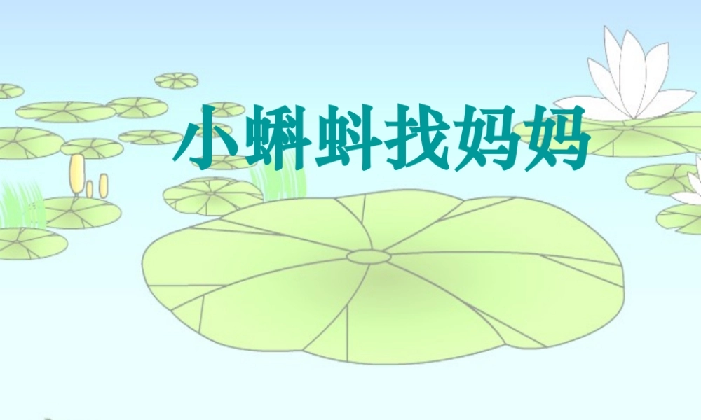 二年级语文上册 课文1 1《小蝌蚪找妈妈》课堂教学课件3 新人教版-新人教版小学二年级上册语文课件