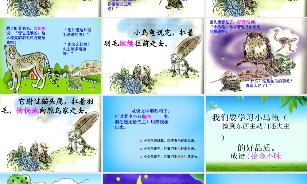 二年级语文上册《谁的羽毛》课件3 语文A版-语文A版小学二年级上册语文课件