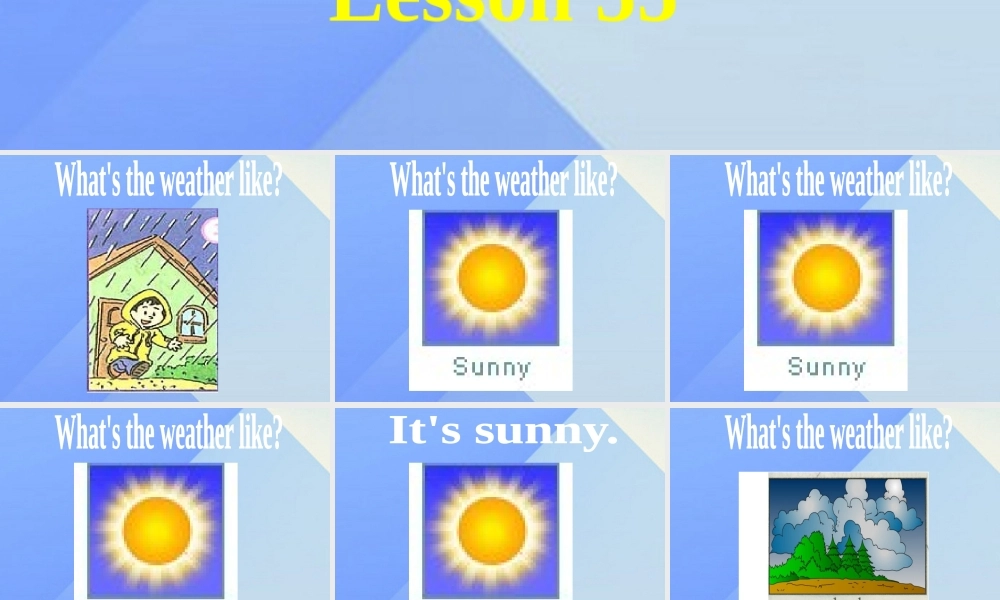 二年级英语下册《Unit 2 Weather》（Lesson 55）课件 人教新起点-人教新起点小学二年级下册英语课件